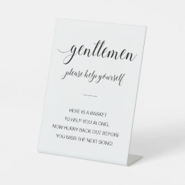 Gentlemen Bathroom Basket Elegant Wedding Sockelschild