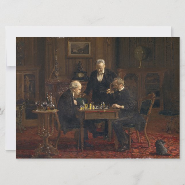 Gentlemen Playing a Game of Schach (Thomas Eakins) Karte (Vorderseite)