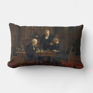 Gentlemen Playing a Game of Schach (Thomas Eakins) Lendenkissen