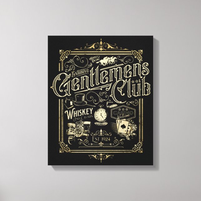 Gentlemen's Club Retro Poster Leinwanddruck (Vorderseite)