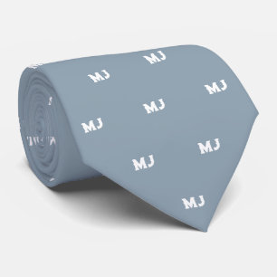 Gentlemen's Monogram Trauzeugen Initials Light Blu Krawatte