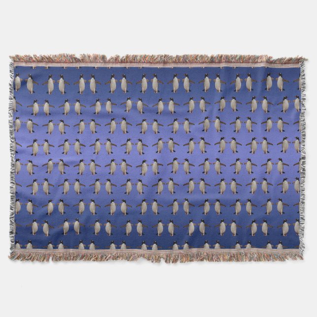 Gentoo Frenzy Throw Blanket (Blue Mix) Decke (Vorderseite)