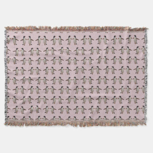 Gentoo Frenzy Throw Blanket (Dusty Pink) Decke