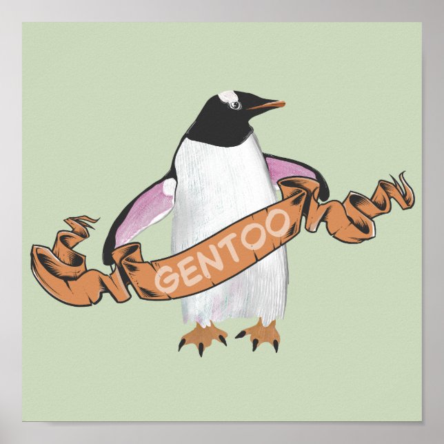 Gentoo penguin poster (Vorne)
