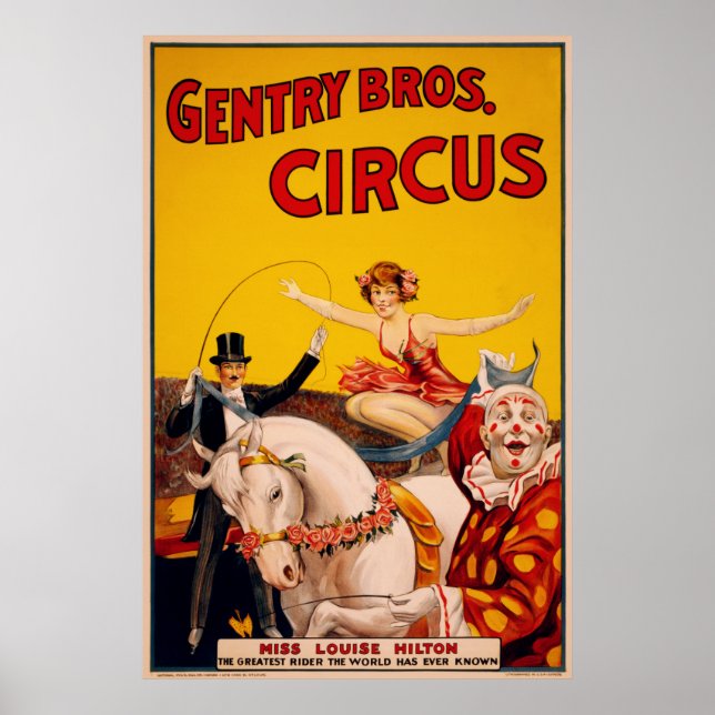 Gentry Bros. Zirkus Poster (Vorne)