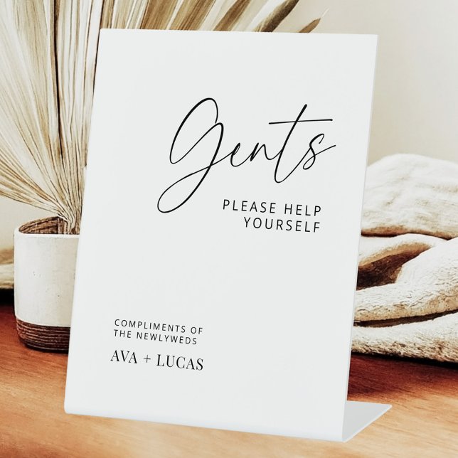 Gents Bad Basket Minimalistisch Hochzeitsempfang Sockelschild (Von Creator hochgeladen)