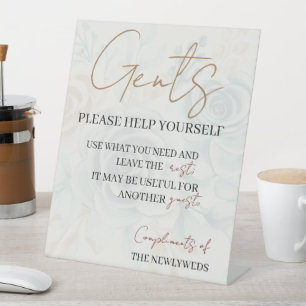 Gents bitte bedienen Sie sich selbst Hochzeitsbade Sockelschild