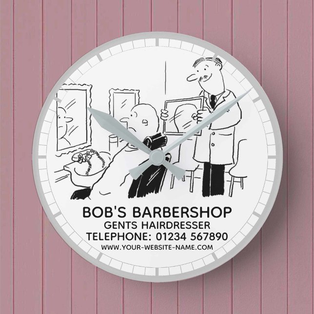 Gents Friseur und Barbershop Runde Wanduhr (Von Creator hochgeladen)