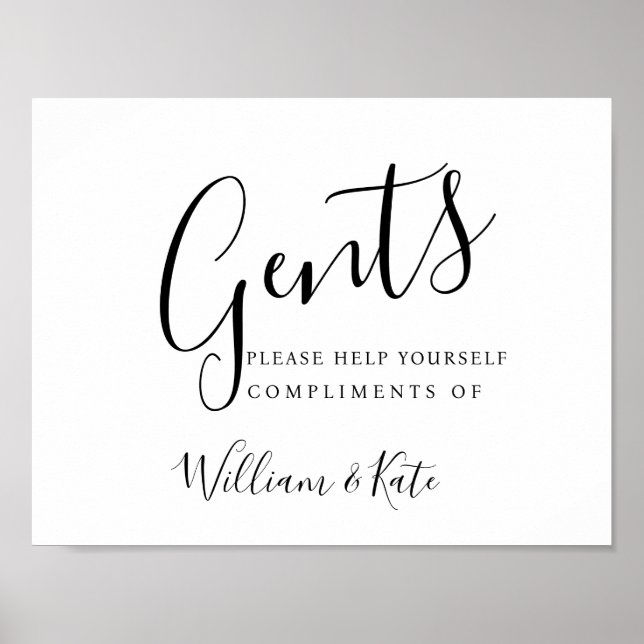 Gents Toilettenschild - Toilettenartikel modern Poster (Vorne)