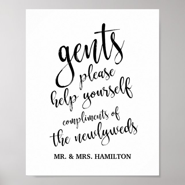 Gents Wedding Bad Basket 8x10 Zeichen Poster (Vorne)