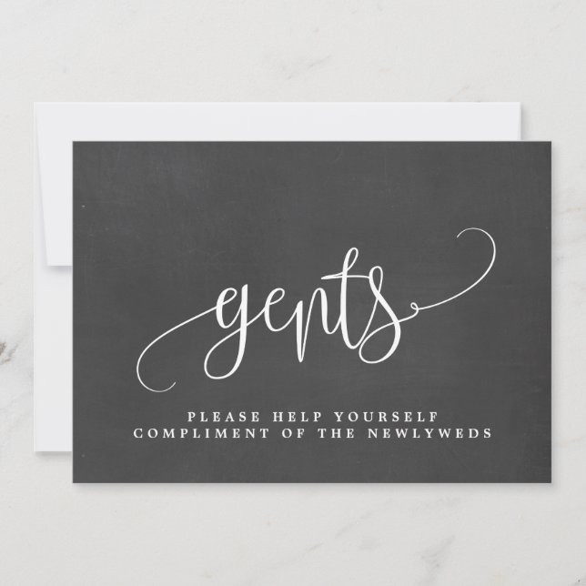 Gents Wedding Bad Sign - Schöne Kalligrafie Ankündigung (Vorderseite)
