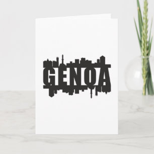 Genua Italien City Skyline Cityscape Funny Gift Id Karte
