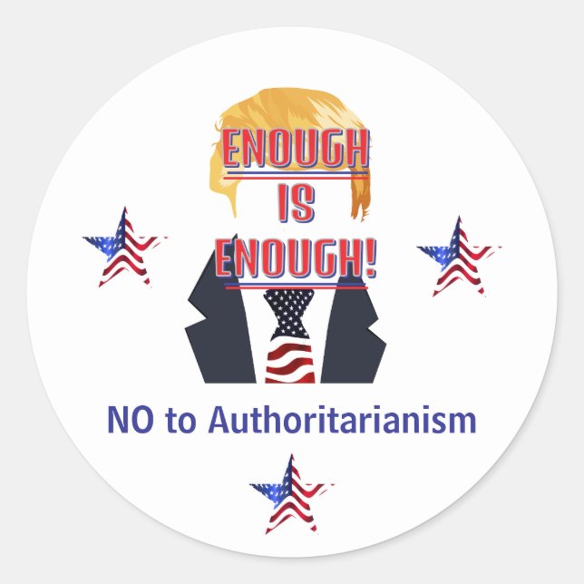 Genug ist genug Trump-Sticker Runder Aufkleber (Vorderseite)