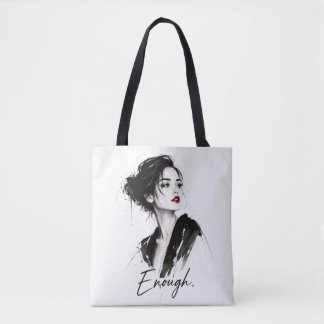 Genug. Minimalistische Statement-Baumwolltasche Tasche