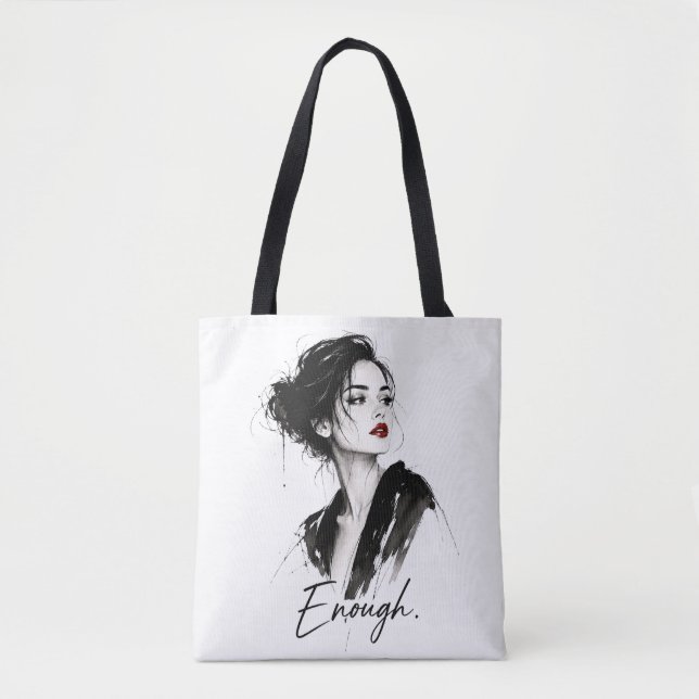 Genug. Minimalistische Statement-Baumwolltasche  Tasche (Vorderseite)