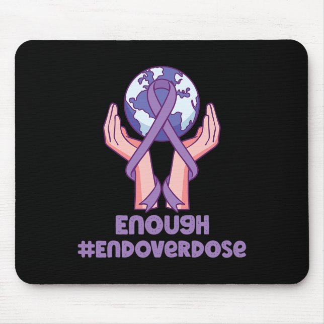 Genug Überdosierung Lila Ribbon-Opioid Überdosieru Mousepad (Vorne)