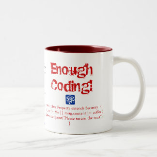 Genügend Kodierung! Zweifarbige Tasse