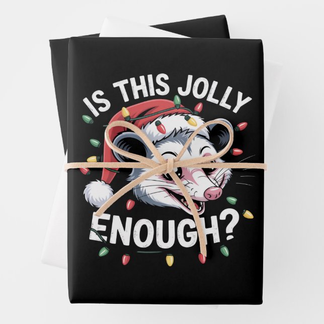 Genügt das? Christmas Opossum Sarcastic Geschenkpapier Set (Beispiel)