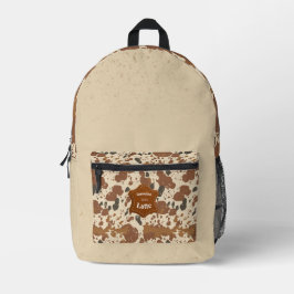 Genuine 100% Latte  | Cowhide Coffee Aesthetic Bedruckter Rucksack