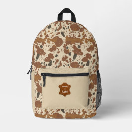 Genuine 100% Latte  | Cowhide Coffee Aesthetic Bedruckter Rucksack