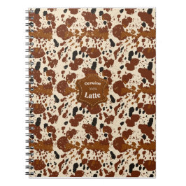 Genuine 100% Latte Cowhide Pattern | Neutral  Notizblock