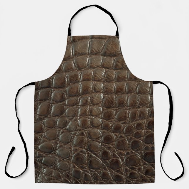Genuine brown alligator leather, close up to show  schürze (Vorderseite)
