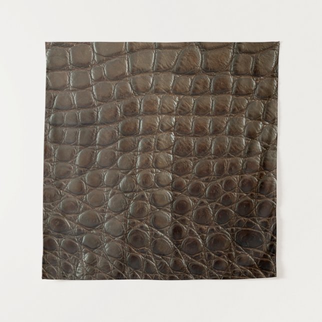 Genuine brown alligator leather, close up to show  wandteppich (Vorderseite)