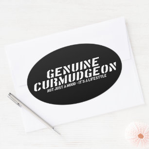Genuine Curmudgeon Just A Mood It's A Lifestyle Ovaler Aufkleber