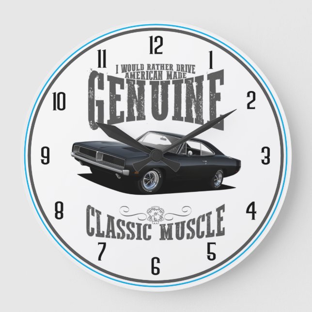 Genuine klassische Muskeln in der schwarzen großen Große Wanduhr (Vorderseite)