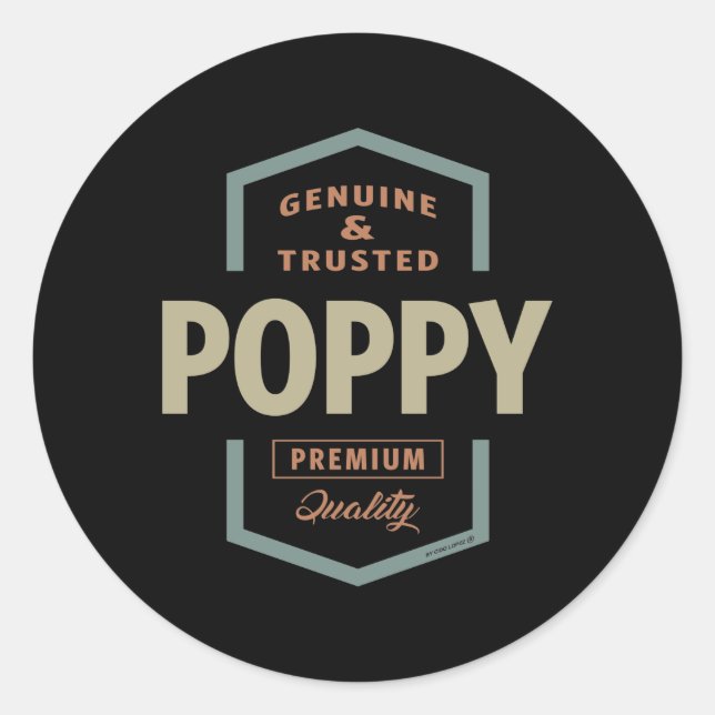 Genuine Poppy Runder Aufkleber (Vorderseite)