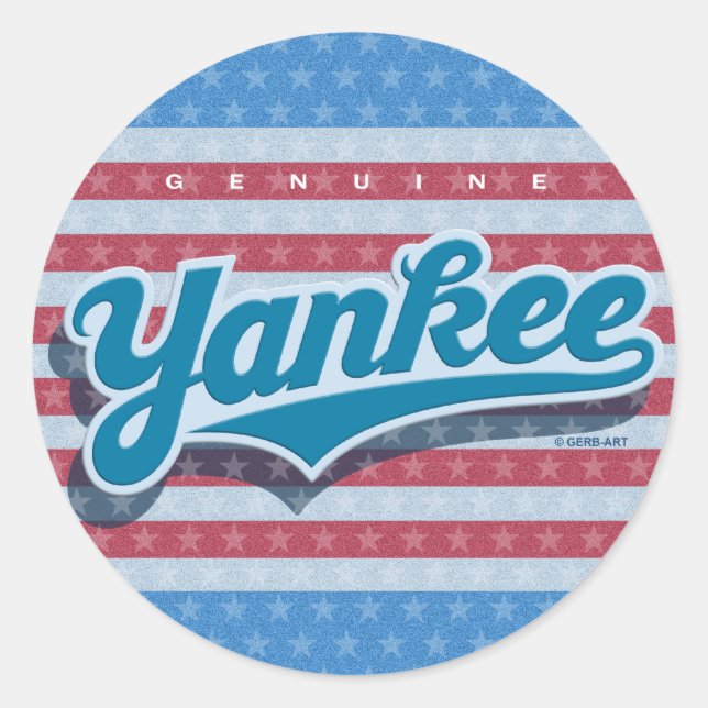 Genuine Yankee - blau/sternenförmig Runder Aufkleber (Vorderseite)