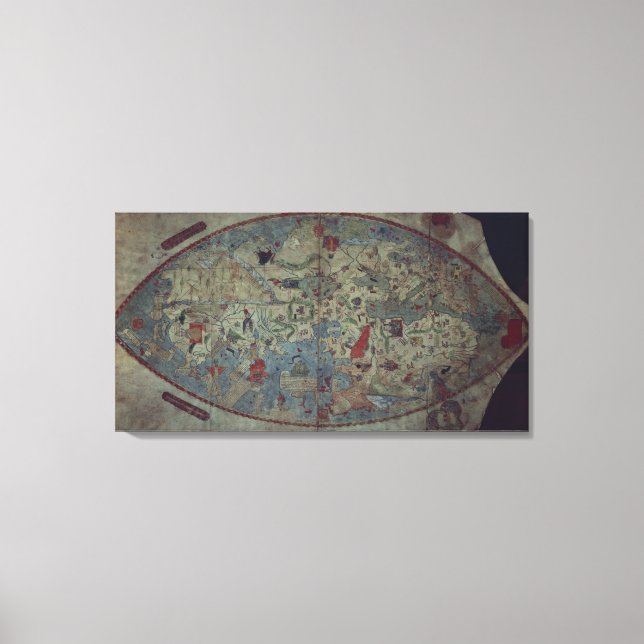 Genusche Weltkarte entworfen von Toscanelli Leinwanddruck (Vorderseite)