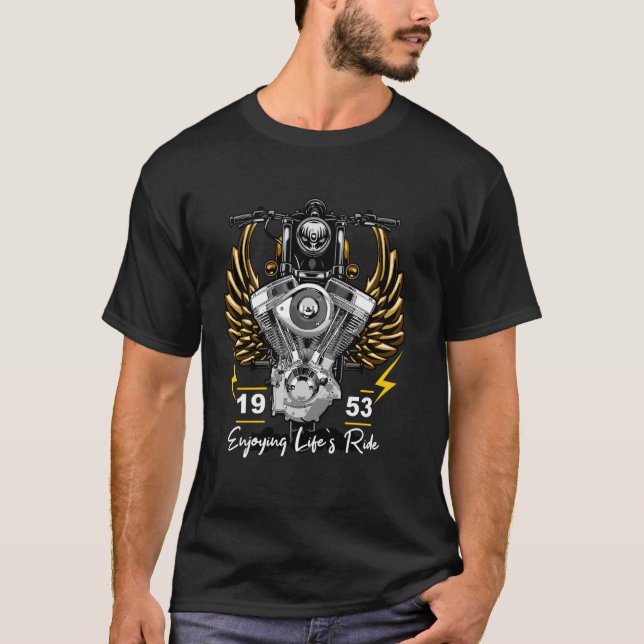 Genuss des Lebens Klassisches Motorrad 1953 T-Shirt (Vorderseite)