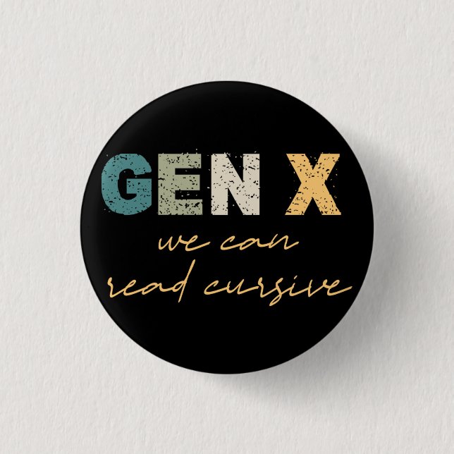 GenX - Wir können kursiv lesen Button (Vorderseite)
