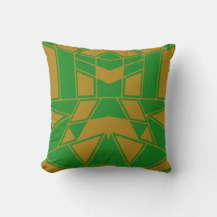 Geo #545 Gold & Grün Kissen