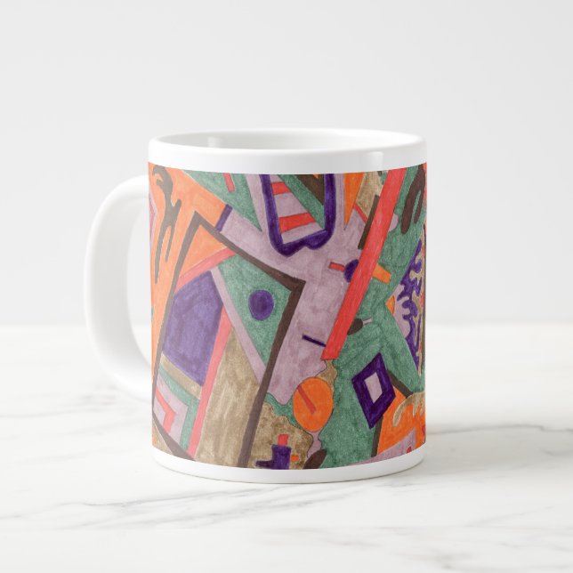 Geo-Bio Pool, Abstrakte Kunst Jumbo-Tasse (Vorderseite Links)