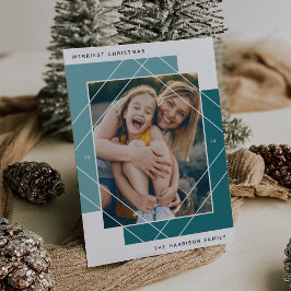 Geo Colorblock Foto Holiday Card Feiertagskarte