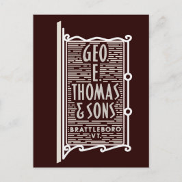 Geo. E. Thomas & Sons Brattleboro VT Logo Postkart Postkarte