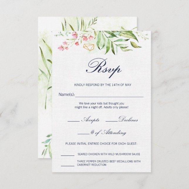 Geo Envy RSVP Card Einladung (Vorne/Hinten)