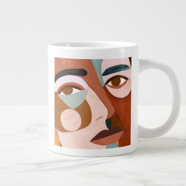 Geo Face Upclose Jumbo-Tasse (Rechts)