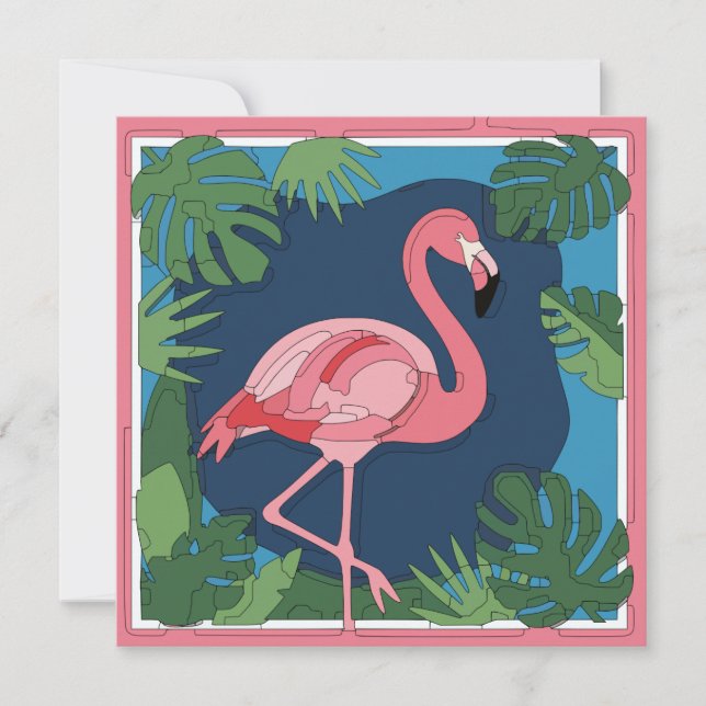 Geo Flamingo Card (Vorderseite)
