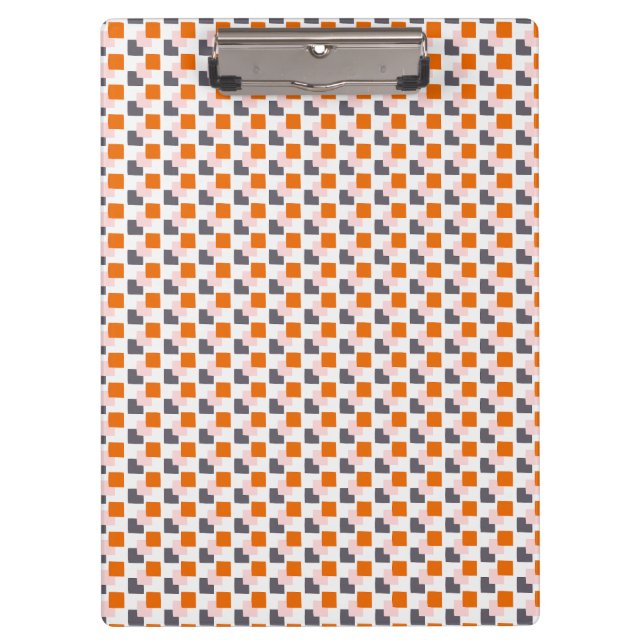 Geo Focus Orange Gray Klemmbrett (Vorderseite)