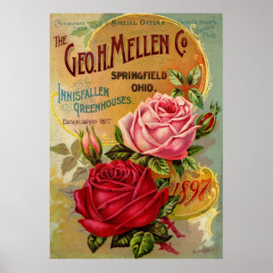 Geo. Gewächshaus-Anzeige H. Mellen Co. Poster