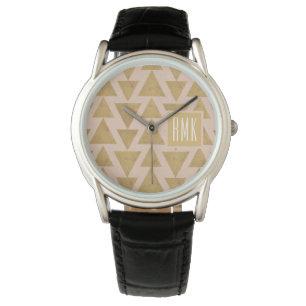 Geo Gold des Monogramm-  des Schritt-  im Freien Armbanduhr