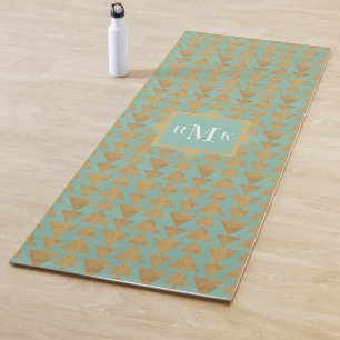 Geo Gold des Monogramm-  des Schritt-  im Freien Yogamatte