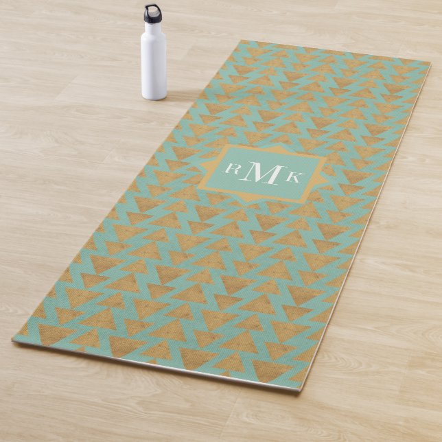 Geo Gold des Monogramm-| des Schritt-| im Freien Yogamatte (Beispiel)