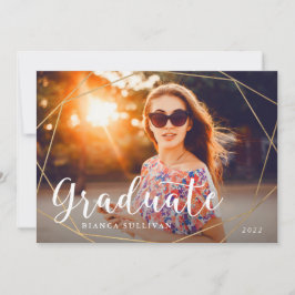 Geo Gold Foil Graduate Foto Einladung