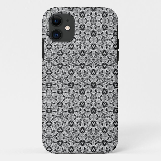 Geo Hexagon Black + Silver Pattern iPhone 5 Fall Case-Mate iPhone Hülle (Rückseite)