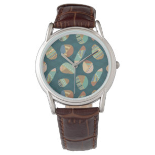 Geo im Freienxii   blaues u. grünes geometrisches Armbanduhr