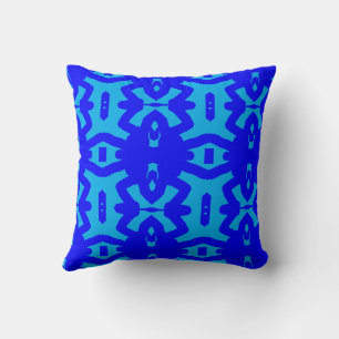 Geo Intertwine Blau Kissen